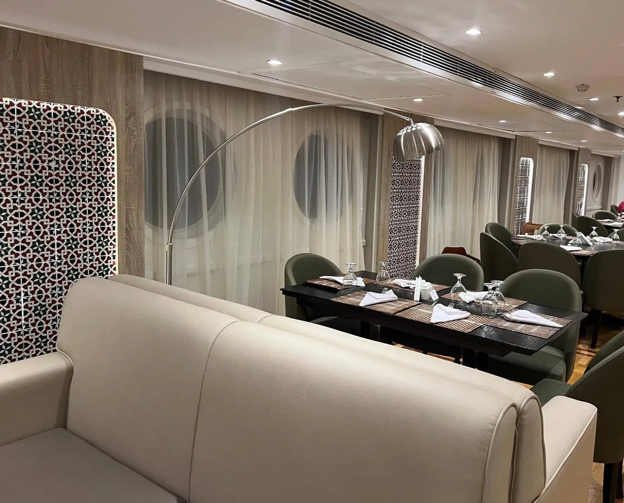 Lounge aboard the Ciela Nile cruise